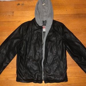 Levi faux leather jacket with fleece lining